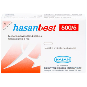 Thuốc Hasanbest 500/5 trị đái tháo đường tuýp 2 (2 vỉ x 15 viên)