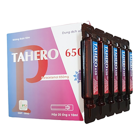 Thuốc Tahero 650mg hạ sốt, giảm đau (20 ống x 10ml)