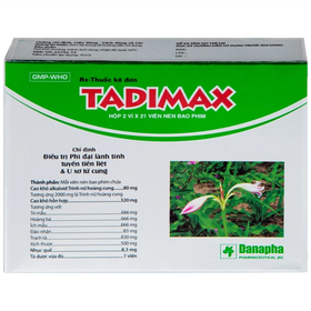 Thuốc Tadimax điều trị phì đại lành tính tuyến tiền liệt và u xơ tử cung (2 vỉ x 21 viên)