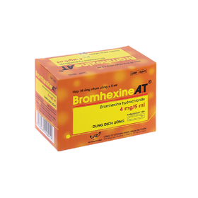 Dung dịch uống Bromhexine AT 4mg/5ml loãng đờm trong nhiễm khuẩn đường hô hấp (30 ống x 10ml)