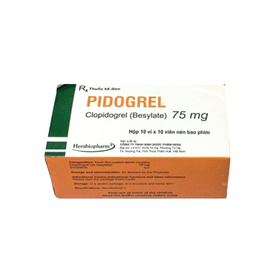 Thuốc Pidogrel 75mg dự phòng các biến cố huyết khối do xơ vữa (10 vỉ x 10 viên)