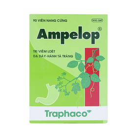 Thuốc Ampelop 625mg điều trị viêm loét dạ dày, hành tá tràng (9 vỉ x 10 viên)