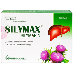 Thuốc Silymax Mediplantex hỗ trợ điều trị viêm gan do virus, xơ gan, tổn thương gan (4 vỉ x 15 viên)