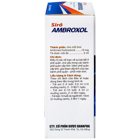 Thuốc Ambroxol Danapha điều trị viêm phế quản, hen phế quản (60ml)