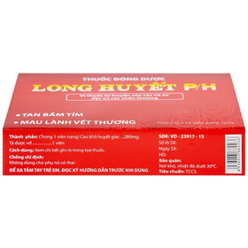 Viên nang cứng Long Huyết P/H Phúc Hưng đặc trị tan bầm tím, mau lành vết thương (2 vỉ x 12 viên)