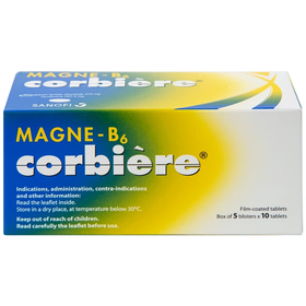 Viên nén Magne-B6 Corbiere Sanofi điều trị thiếu magnesi riêng biệt hay kết hợp (5 vỉ x 10 viên)