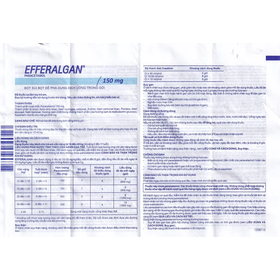 Bột sủi Efferalgan 150mg hỗ trơ điều trị giảm đau, hạ sốt (Hộp 12 gói)