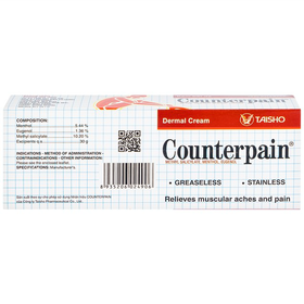 Kem bôi da Counterpain hỗ trợ giảm đau cơ, đau do bệnh thấp khớp, bong gân (Hộp 30g)