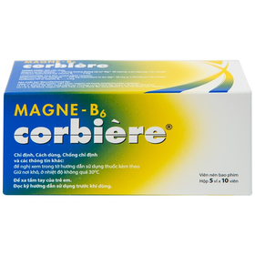 Viên nén Magne-B6 Corbiere Sanofi điều trị thiếu magnesi riêng biệt hay kết hợp (5 vỉ x 10 viên)