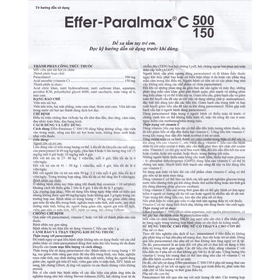 Viên sủi Effer-Paralmax C 500/150 Boston giảm đau, hạ sốt (5 vỉ x 4 viên)