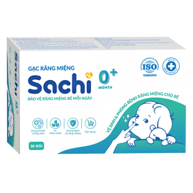 Gạc răng miệng Sachi vệ sinh khoang miệng cho bé 0+ (Hộp 30 gói)
