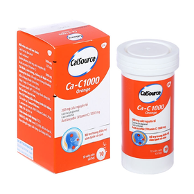 Thuốc Sủi Calsource Ca-C 1000 Orange Điều Trị Thiếu Calci Hoặc Vitamin C