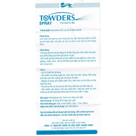 Xịt dung dịch Towders Spray Ocean Pharma làm sạch các loại ký sinh trùng khỏi da (150ml)