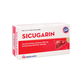 Thuốc Sicugarin hỗ trợ điều trị viêm gan do virus, xơ gan, gan nhiễm mỡ (6 vỉ x 10 viên)