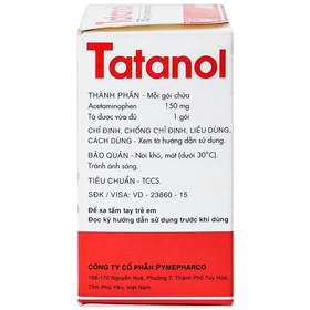 Thuốc Tatanol 150mg Điều Trị Cảm Cúm, Nhức Đầu (Hộp 25 Gói X 0.9g)