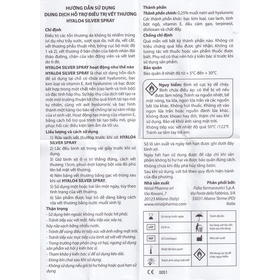 Chai xịt Hyalo4 Silver Spray hỗ trợ điều trị vết thương (50ml)