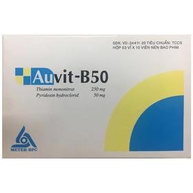 Thuốc AUVIT-B50 điều trị thiếu Vitamin nhóm B, đau đầu, trẻ em suy nhược chậm lớn