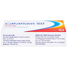 Thuốc Cataflam 50 Novartis điều trị đau sau chấn thương, viêm và sưng do bong gân