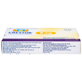 Thuốc Crestor 5mg AstraZeneca điều trị tăng cholesterol máu nguyên phát