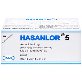 Thuốc Hasanlor 5mg hỗ trợ điều trị tăng huyết áp, đau thắt ngực (Hộp 100 viên)