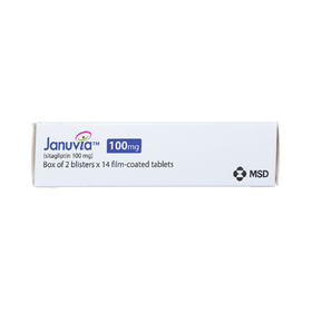 Thuốc Januvia 100mg  hỗ trợ chế độ ăn kiêng, cải thiện kiểm soát đường huyết tuýp 2 (2 vỉ x 14 viên)