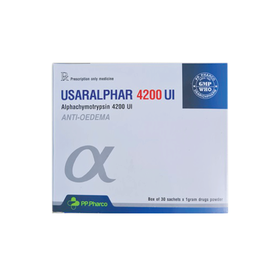 Thuốc Usaralphar 4200 UI điều trị phù nề sau chấn thương hoặc sau mổ