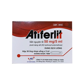 Dung dịch uống Atiferlit 50mg/5ml An Thiên giúp bổ sung sắt cho những trường hợp bị thiếu máu do thiếu sắt (30 ống x 5ml)