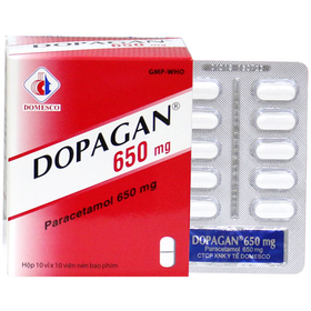 Thuốc Dopagan 650mg Domesco giảm đau và hạ sốt (10 vỉ x 10 viên)