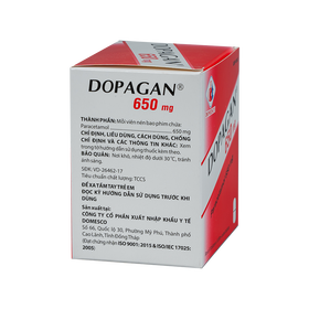 Thuốc Dopagan 650mg Domesco giảm đau và hạ sốt (10 vỉ x 10 viên)