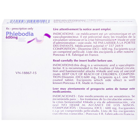 Viên nén Phlebodia 600mg Innothera điều trị trĩ cấp tính, suy tuần hoàn (2 vỉ x 15 viên)
