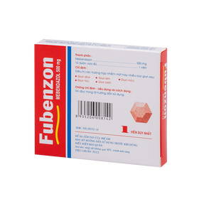 Thuốc Fubenzon 500mg hỗ trợ điều trị nhiễm một hay nhiều loại giun ( Hộp 1 viên)