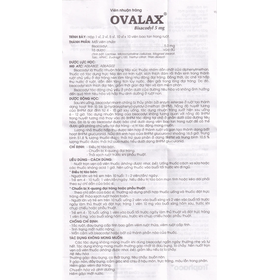 Thuốc nhuận tràng Ovalax 5mg Traphaco điều trị táo bón, làm sạch ruột (1 vỉ x 10 viên)