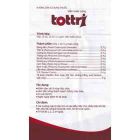 Hoàn cứng Tottri Traphaco điều trị chảy máu khi đại tiện, đau rát (15 túi x 5g)