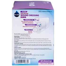 Băng gạc vô trùng Young Wound Dressing 6cm x 7cm Young Chemical hỗ trợ bảo vệ vết thương (50 miếng)