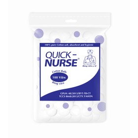 Bông y tế Quick Nurse dùng trong y tế và chăm sóc cá nhân (100 viên)Bông y tế Quick Nurse dùng trong y tế và chăm sóc cá nhân (100 viên)