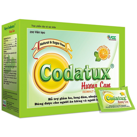 Kẹo Codatux Hương Cam ADC hỗ trợ giảm ho, long đờm, nhuận phế (100 vỉ x 2 viên)