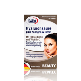 Thực phẩm bảo vệ sức khỏe EuRho® Vital Hyaluronsäure Plus Kollagen&Biotin (hộp 30 viên )Thực phẩm bảo vệ sức khỏe EuRho® Vital Hyaluronsäure Plus Kollagen&Biotin (hộp 30 viên )