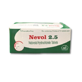 Viên nén Nevol 2.5 điều trị tăng huyết áp vô căn (10 vỉ x 10 viên)