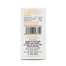Bột pha hỗn dịch uống Zaromax 200 DHG Pharma điều trị viêm phế quản, viêm phổi (24 gói)