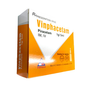 Dung dịch tiêm Vinphacetam Vinphaco điều trị rung giật cơ nguồn gốc vỏ não, thiếu máu não (10 ống x 5ml)