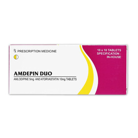Thuốc Amdepin Duo Cadila điều trị rối loạn lipid máu, tăng huyết áp (10 vỉ x 10 viên)