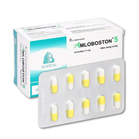 Thuốc Amloboston 5 Boston điều trị cao huyết áp, đau thắt ngực (5 vỉ x 10 viên)