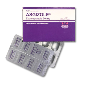 Thuốc Asgizole 20mg điều trị loét dạ dày - tá tràng lành tính, hội chứng Zollinger - Ellison (4 vỉ x 7 viên)