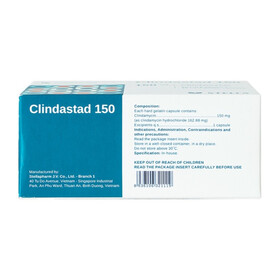 Thuốc Clindastad 150 Stella điều trị nhiễm khuẩn (5 vỉ x 10 viên)