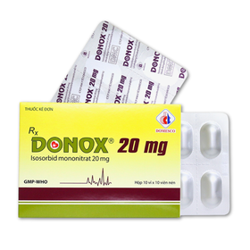 Thuốc Donox 20 mg Domesco dự phòng đau thắt ngực và điều trị hỗ trợ trong suy tim sung huyết (3 vỉ x 10 viên)