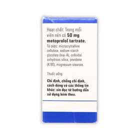 Thuốc Egilok 50mg Egis Pharma điều trị tăng huyết áp, đau thắt ngực (60 viên)