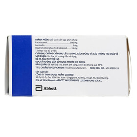 Thuốc Glotadol Cold Glomed hỗ trợ giảm đau, hạ sốt (10 vỉ x 10 viên)