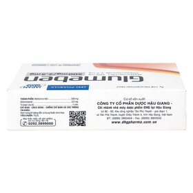Thuốc Glumeben 500mg/2,5mg DHG điều trị đái tháo đường tuýp 2 (3 vỉ x 10 viên)