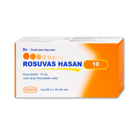 Thuốc Rosuvas Hasan 10 điều trị tăng cholesterol máu (2 vỉ x 14 viên)