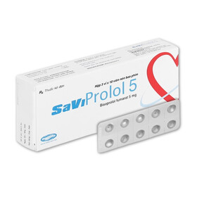 Thuốc SaViProlol 5 điều trị tăng huyết áp, đau thắt ngực (3 vỉ x 10 viên)